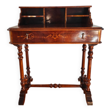 Napoleon III style bonheur-du-jour in marquetry – lady's desk