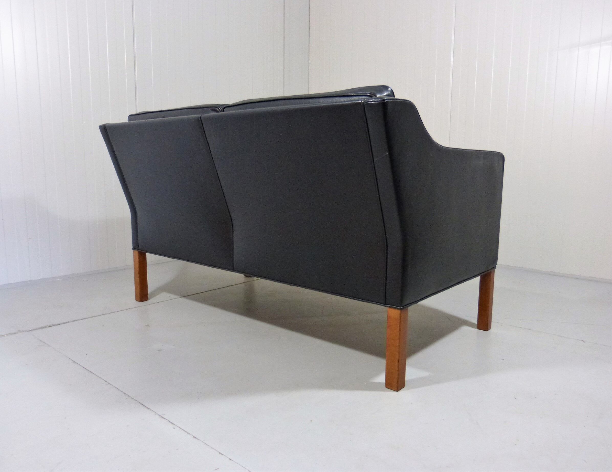 Black leather sofa by Børge Mogensen for Fredericia, Denmark