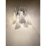 Set of Two "Rondini" Murano Glass Wall Sconces in Mazzega Style