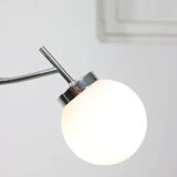 Mid-Century Italian Chrome and Opaline Chandelier