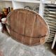 Oval mirror in pearl-coloured stucco 85 x 114 cm