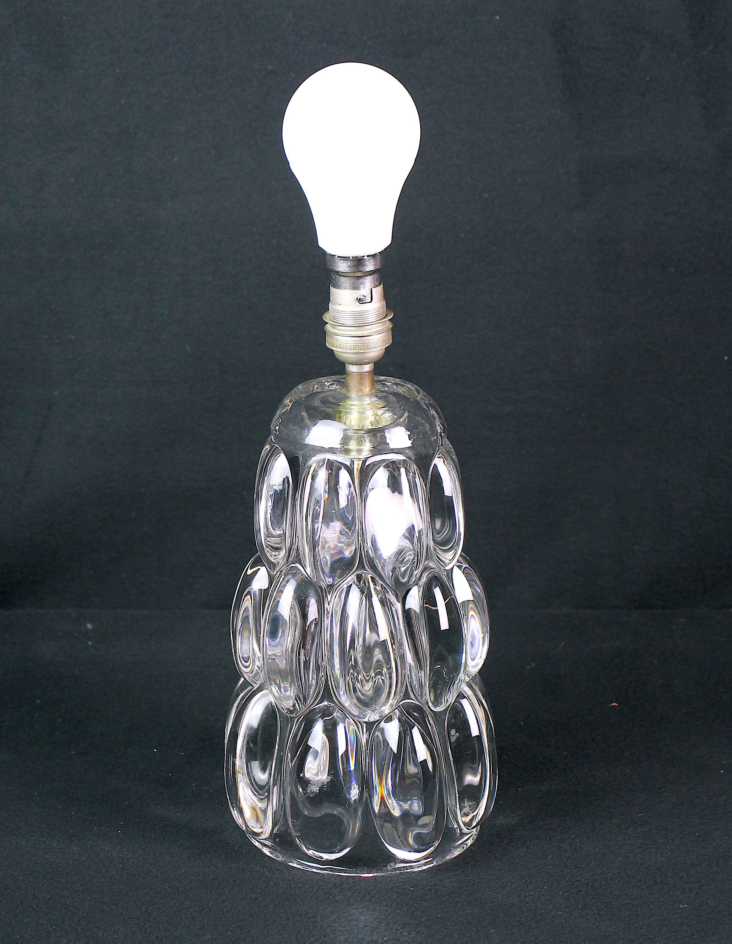 Mid-century crystal table lamp base