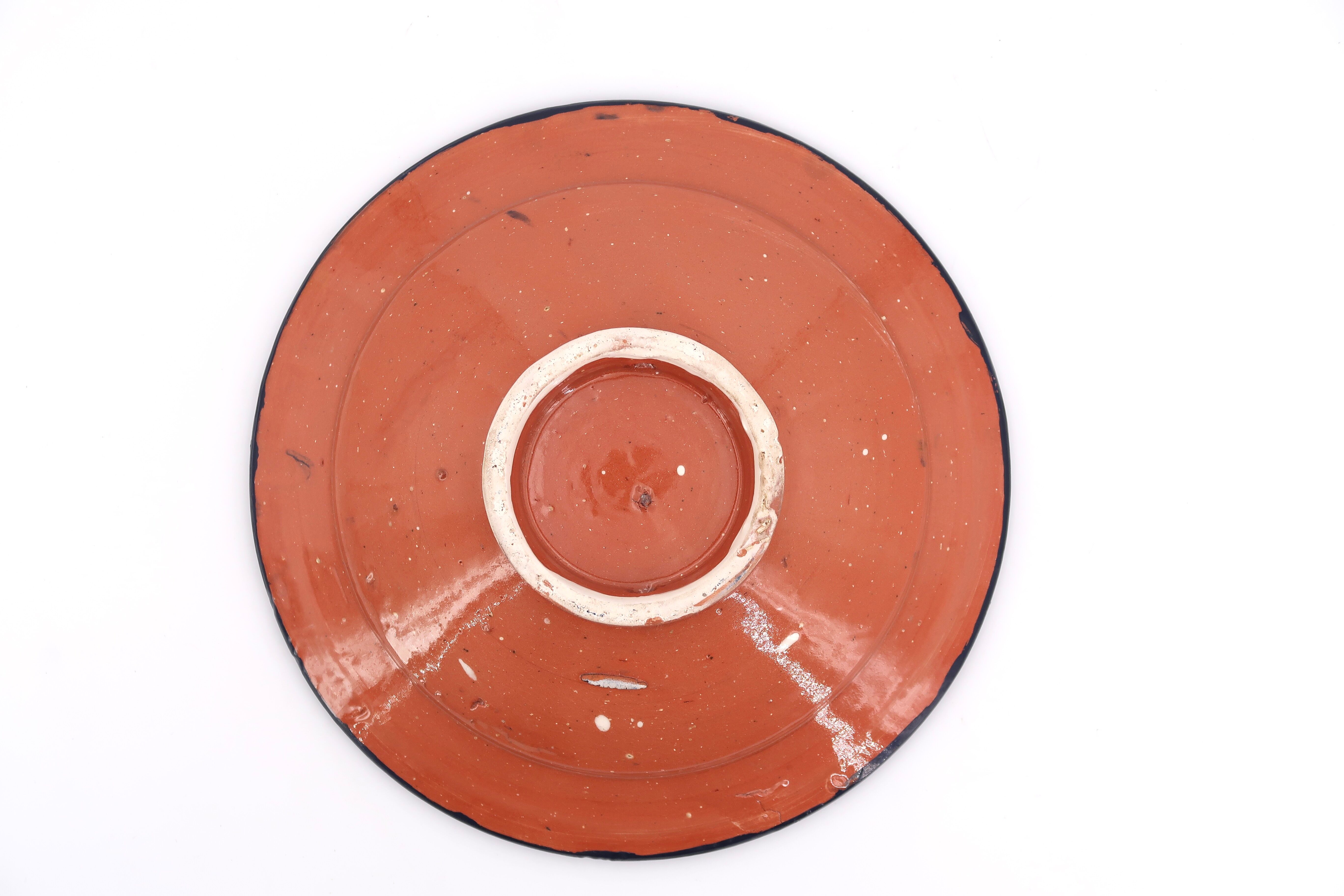 Creaking wall plate Moroccan blue ceramic