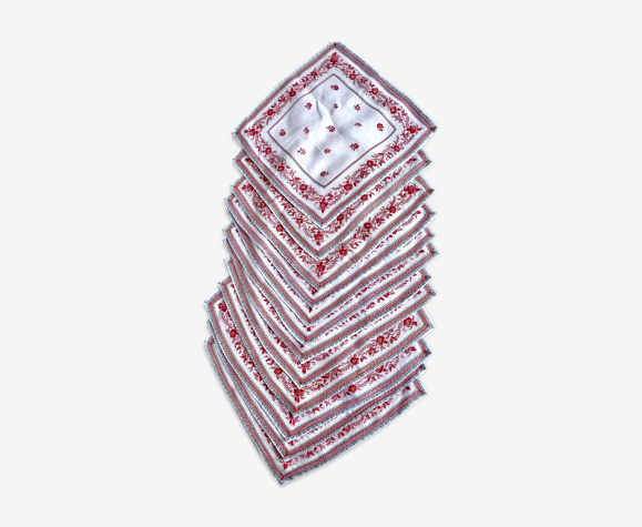 Antique cotton embroidered napkins