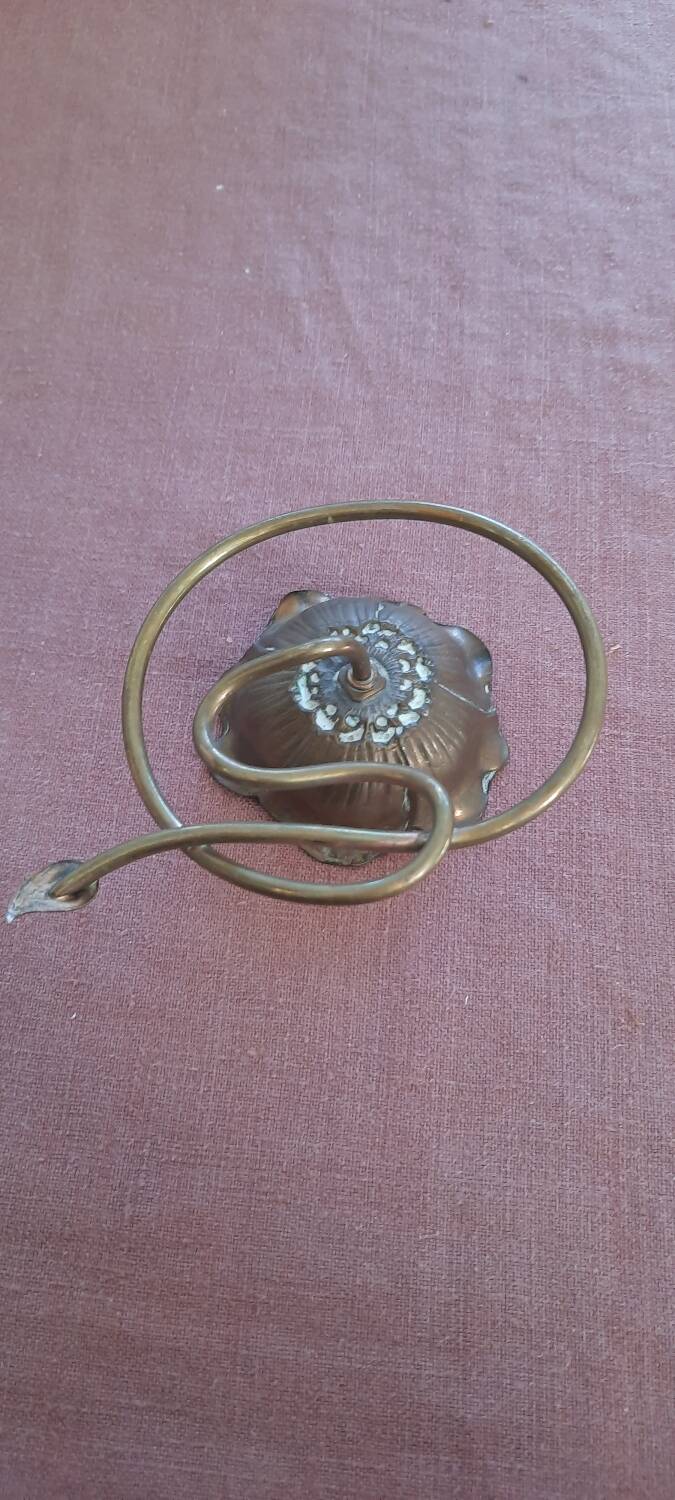 Poppy-shaped copper decoration or candle holder
