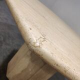 Vintage octagonal travertine dining table, 1970s