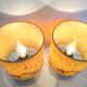 Paire de lampes en grès 70 abat-jour inclusion fleurs séchées