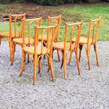 Set of 6 old bistro chairs