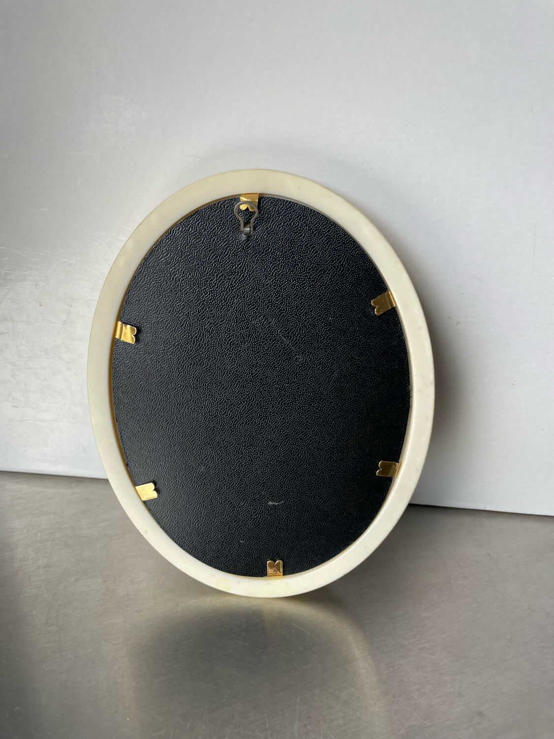 Vintage oval bakelite frame 18 cm x 14 cm  convex glass