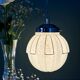 Vintage art deco globe pendant light in white and silver Clichy glass