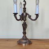 bronze 3-light chandelier, rococo style desk lamp