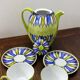 Sologne porcelain teapot and cups