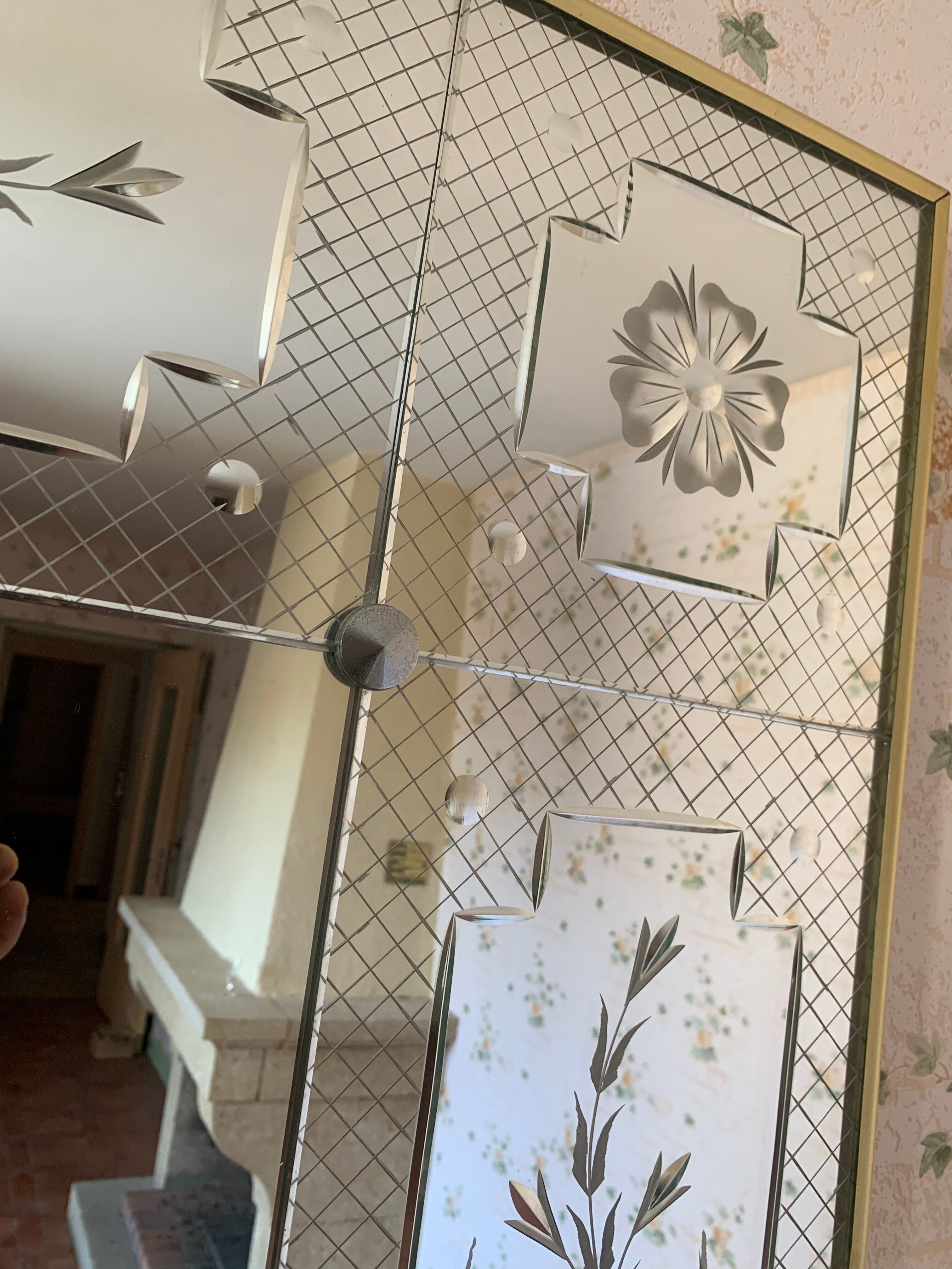 Venetian bistro mirror 200 x 100 cm - 50s