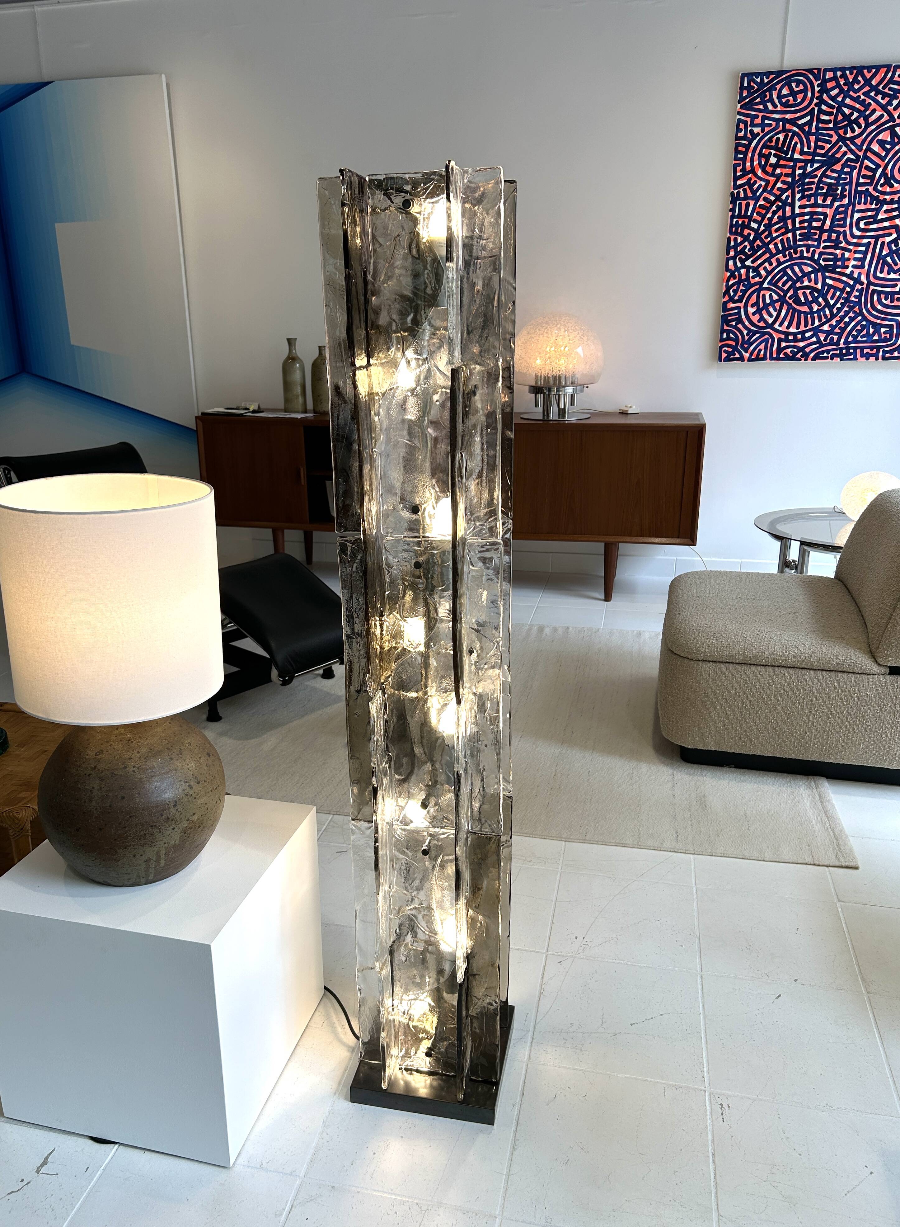 Murano glass floor lamp, Mazzega 1970s