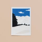 Series of three illustrations "The mountain"