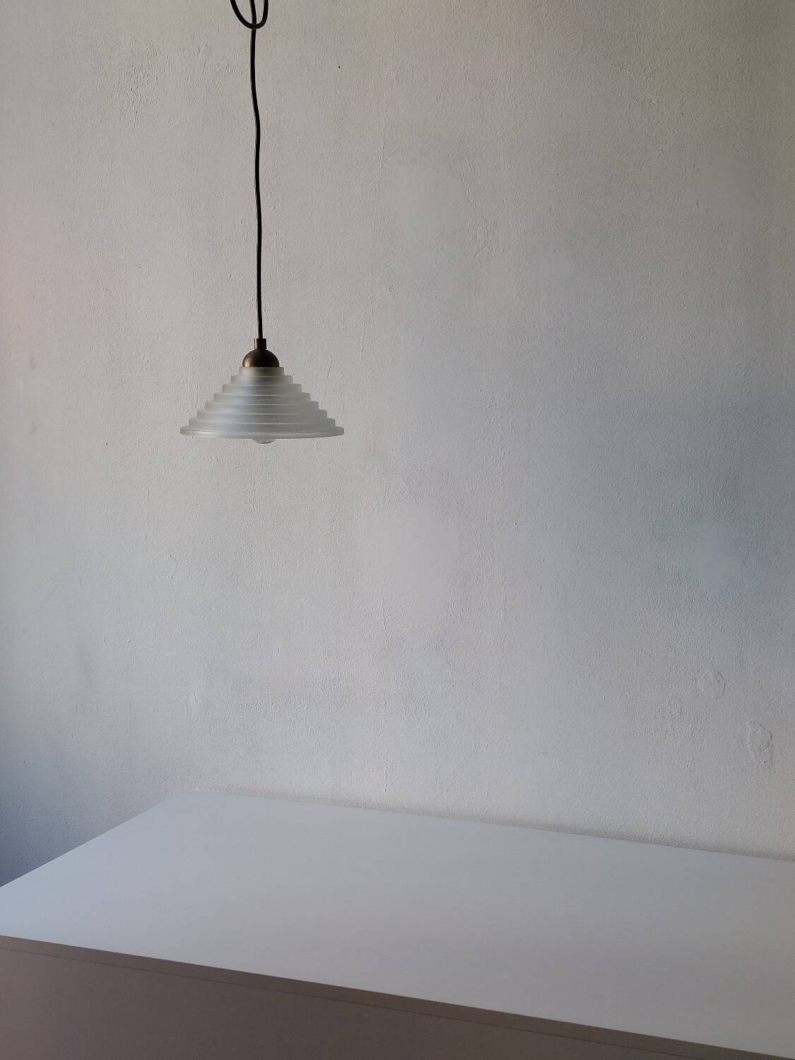 Vintage Art Deco Revival Pendant light glass brass