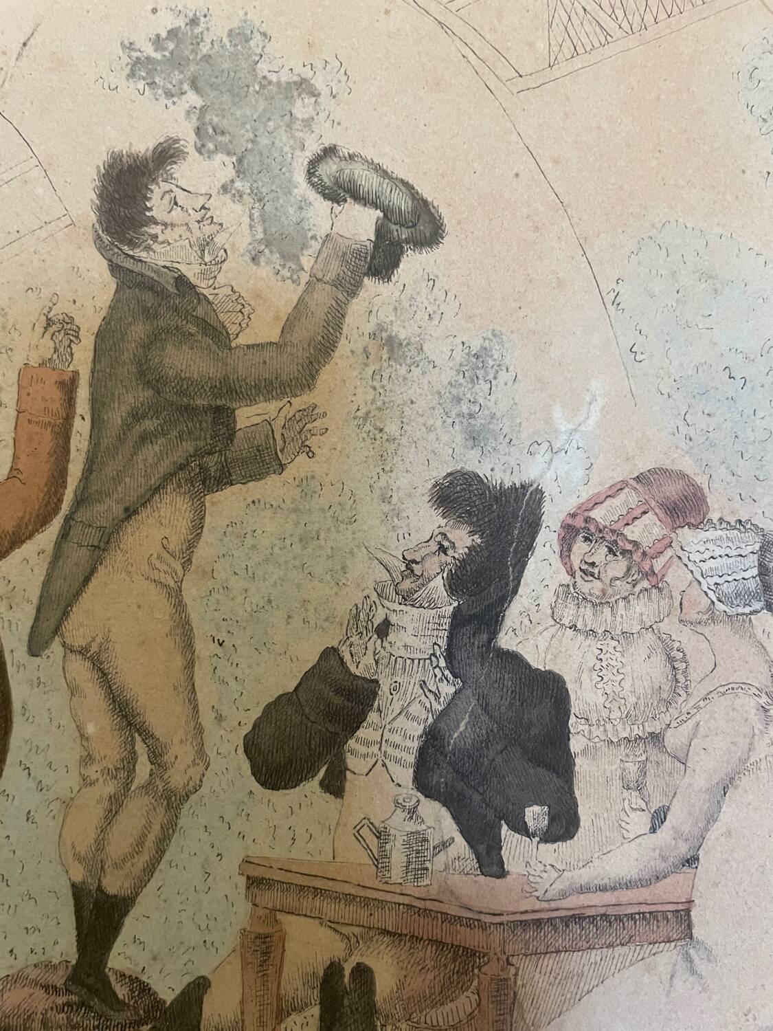 Original painting The Ventriloquist Naudet circa 1803