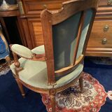 18th century Louis XVI green velvet cabriolet armchair