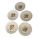 Set of 5 antique earthenware plates – vintage fruit & flower design
