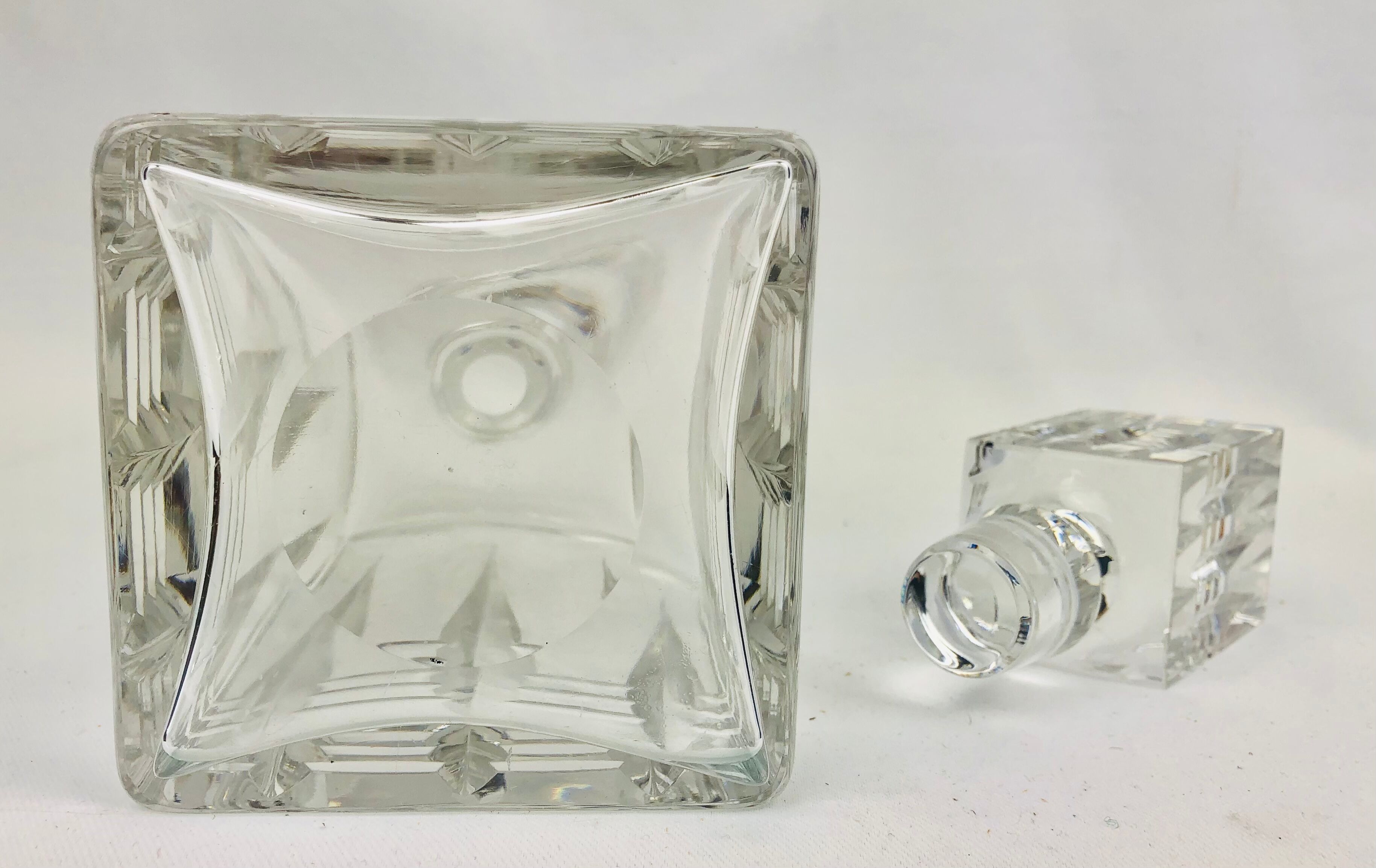 Vintage whiskey carafe in heavy crystal