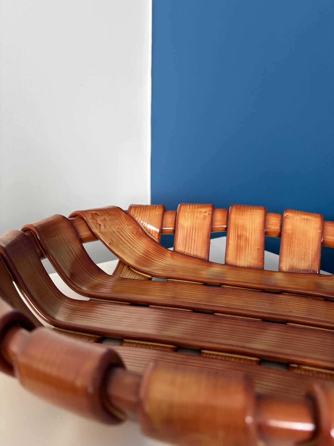 Italian woven ceramic fruit bowl, 1960