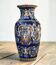 Antique baluster vase in Gien earthenware with blue Renaissance decoration - H: 26 cm