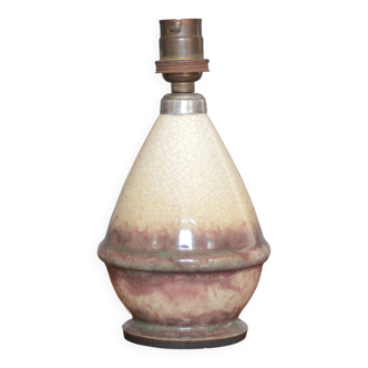 Vintage lamp, crackled glazed stoneware lamp, table lamp, bedside lamp.