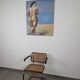 Large format modern art oil painting, female figure on the beach, 20th century