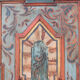 Rustic Weathered Farmhouse Folk Art Painted Bridal Cabinet from 1798