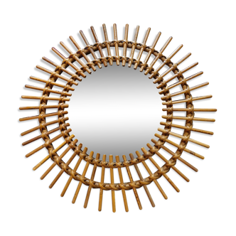 Rattan sun mirror
