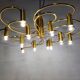 Vintage brass flush mount chandelier, 1970s