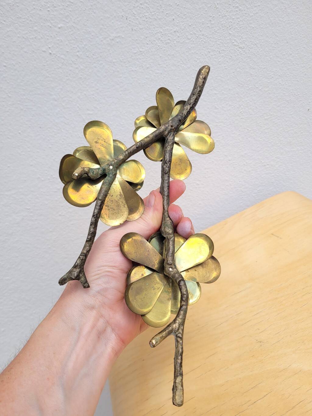 Brass 3-light centerpiece candle holder