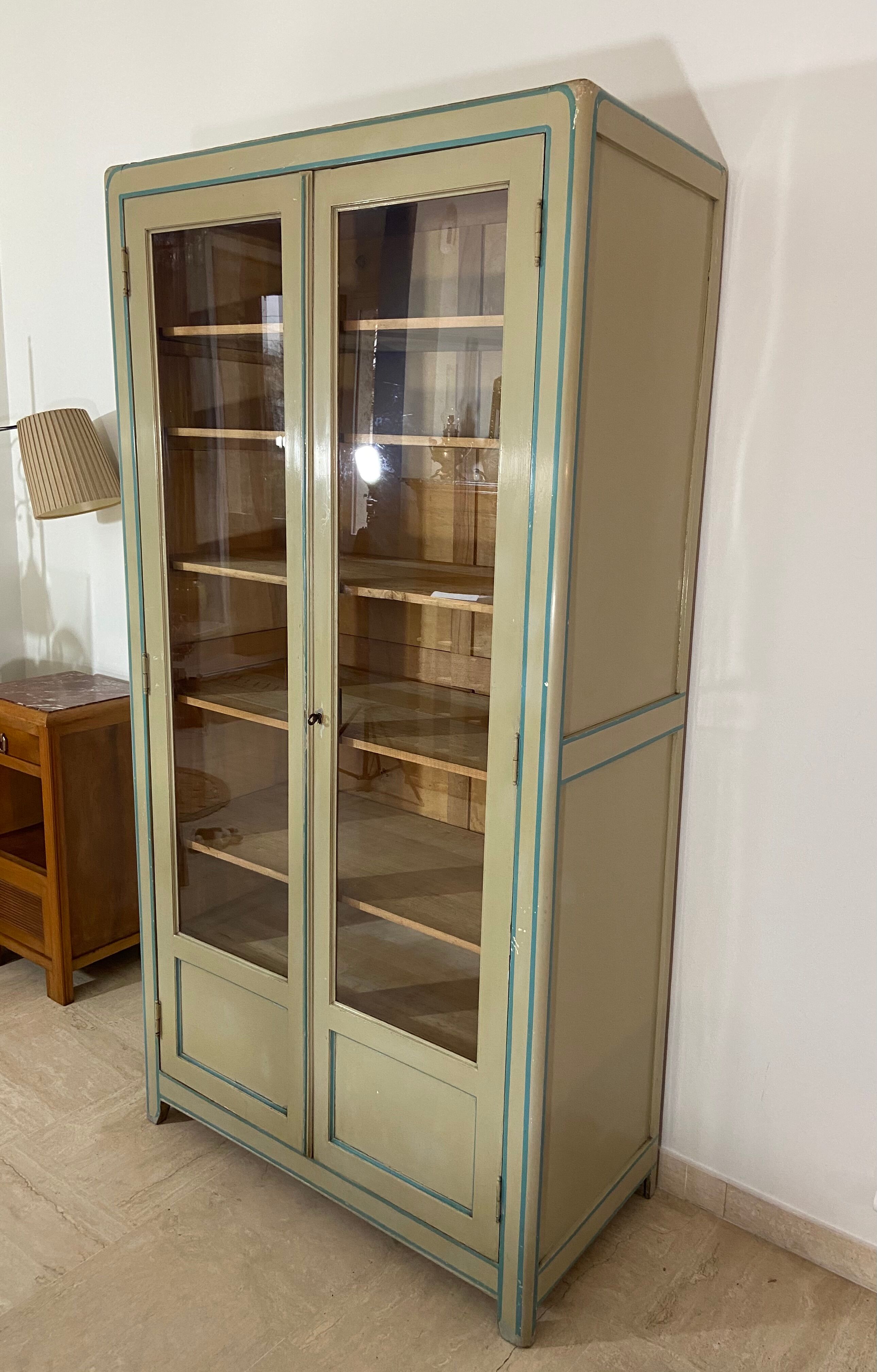 Glass-glazed Parisian wardrobe 1950