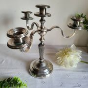 Silver-plated metal candelabrum chandelier SNPA with 4 lights