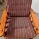 Old vintage Scandinavian design pine armchair from the 70s