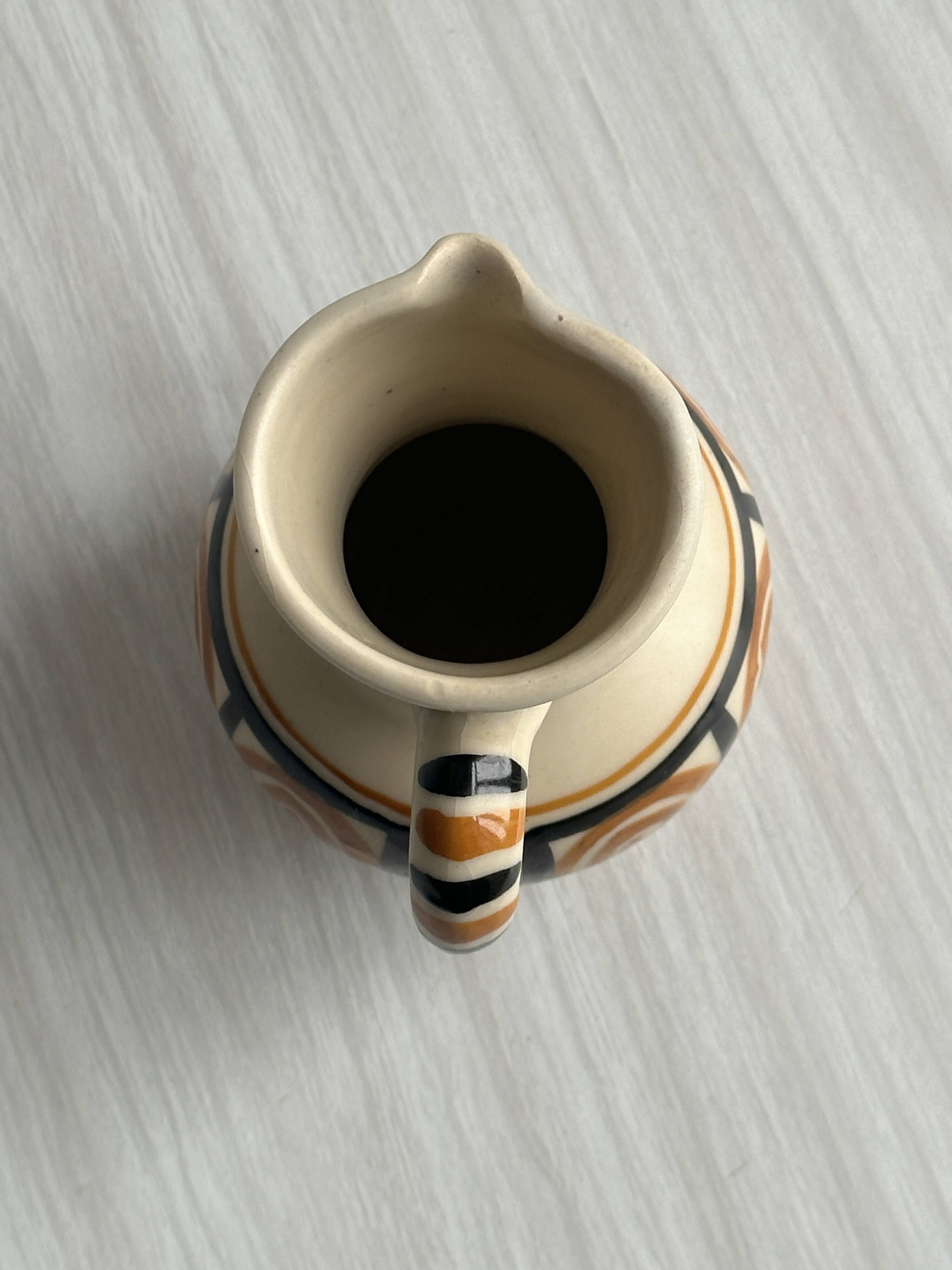 Small pitcher - hand painted ceramic milk jug from Spain.