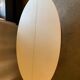 Oval tables white leather and stainless steel matrix with central stitching