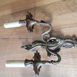 Paire d'applique en bronze de style louis xv rocaille