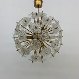 Val Saint Lambert crystal sputnik gold chandelier , 1960’s