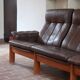 Brown leather 3-seater sofa, Sven Ellekaer for Skipper, 1982.