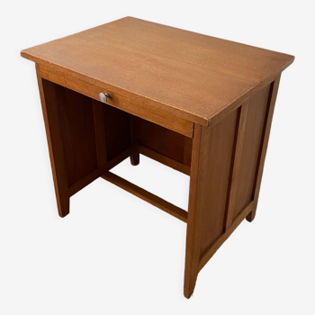 Bureau enfant 1950 vintage en chêne blond