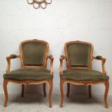 Pair of Louis XV convertible armchairs