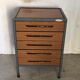 Commode industrielle en métal et bois