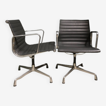 2 x Vitra Eames EA108 in leather.