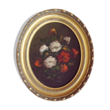 Painting "flowers" signed Delreux