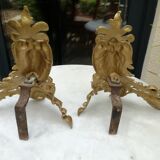 Pair of gilded bronze channels Louis XV style