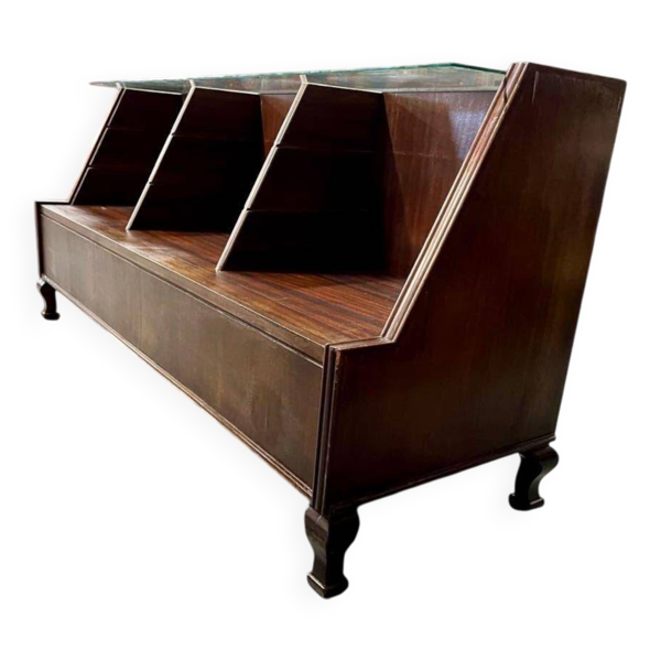 Comptoir de magasin/vitrine/comptoir en bois vintage