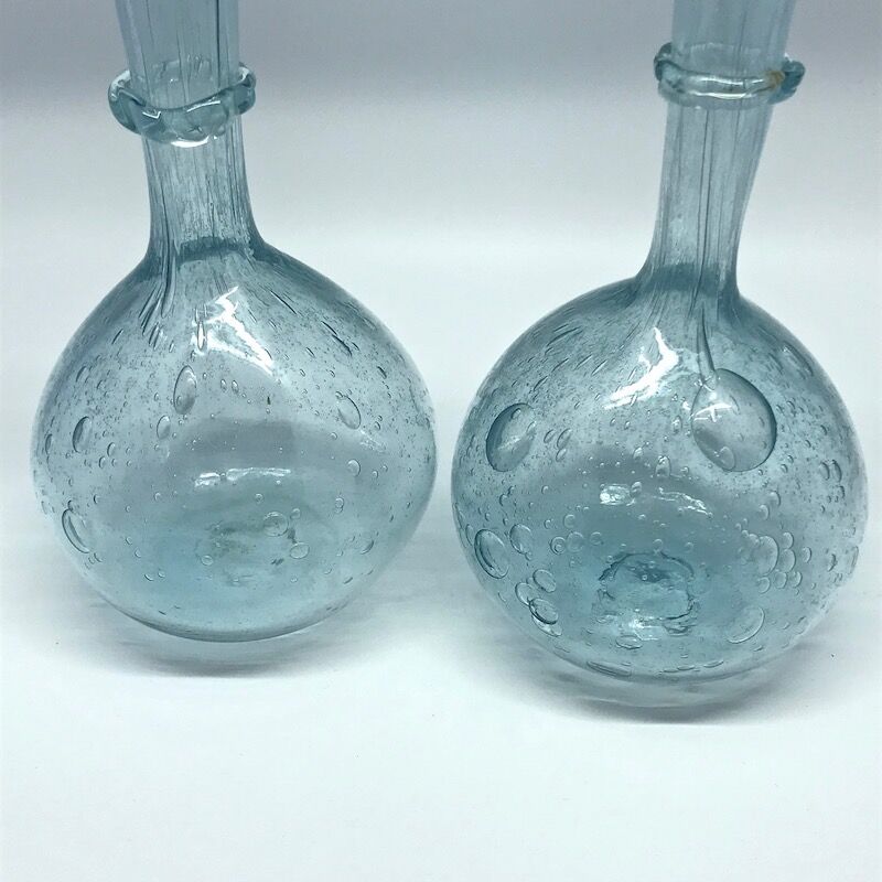 Biot blown glass carafes