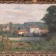 Oil painting on framed landscape panel signed J or F Muller