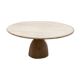 Table basse ronde en travertin par Peter Draenert, années 1970